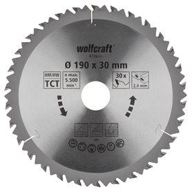 Disque de coupe Wolfcraft 6736000 Ø190 X 2,4 mm