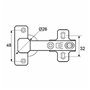 Charnière EDM 85642 BC01 Acier 26 mm