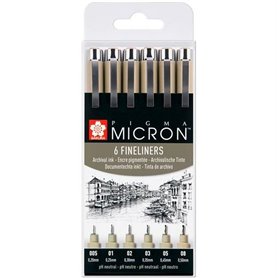 Ensemble de Marqueurs Talens Sakura Pigma Micron Fineliner Noir