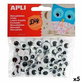 Lot d'autocollants Apli Yeux Noir 5 Unités