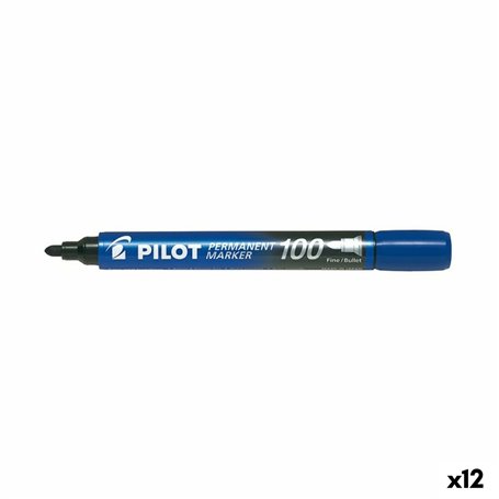 Marqueur permanent Pilot SCA-100 Bleu (12 Unités)