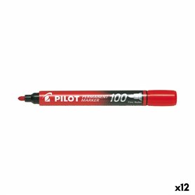 Marqueur permanent Pilot SCA-100 Rouge (12 Unités)