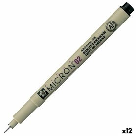 Feutres Talens Sakura Pigma Micron 02 Noir (12 Unités)