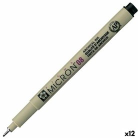 Feutres Talens Sakura Pigma Micron 08 Noir (12 Unités)