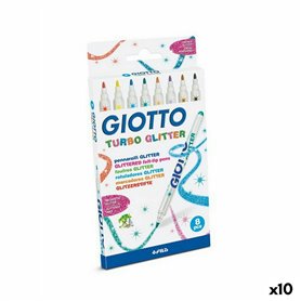 Ensemble de Marqueurs Giotto Turbo Glitter Multicouleur (10 Unités)