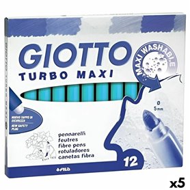 Ensemble de Marqueurs Giotto Turbo Maxi Bleu ciel (5 Unités)