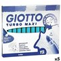 Ensemble de Marqueurs Giotto Turbo Maxi Bleu ciel (5 Unités)