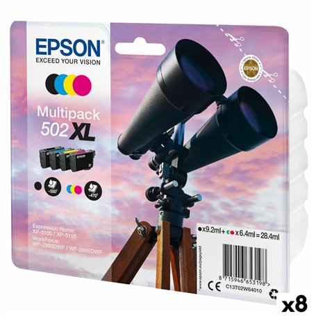 Cartouche d'encre originale Epson XP-5100 5105 WF2860DWF 2865DWF Noir/Cyan/Magenta/Jaune (8 Unités)