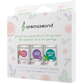 Coffret Kit 3 Huiles Essentielles + 3 huiles essentielles Softness & Relaxation Aromasound