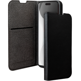 Folio Wallet iPhone 16 Pro Max Support vidéo Noir - 65% Plastique recyclé Certifié GRS Bigben