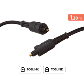 Câble audio Fibre optique Mâle / Mâle 1,2m Noir Force Power Lite