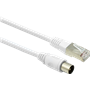 Câble TV Coaxial 9,52mm Ethernet RJ45 CAT8 Mâle / Mâle 2m Blanc Force Power Lite