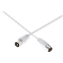 Câble TV Coaxial 9,52mm Mâle / Femelle 2m Blanc Force Power Lite