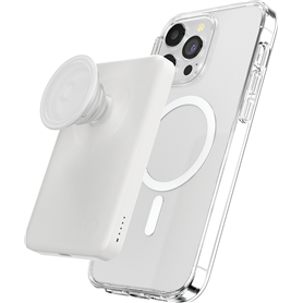 Power pack USB C 5000mAh Compatible MagSafe Blanc + Câble USB C/C Popsockets