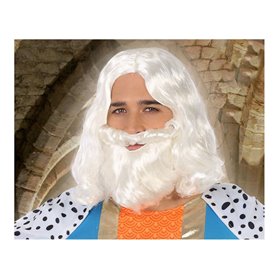 Perruque avec barbe C/P. PELUCA REY MAGO BLANCO 39891 Roi Mage Blanc