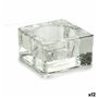 Bougeoir Transparent verre 6 x 3 x 6 cm (12 Unités)