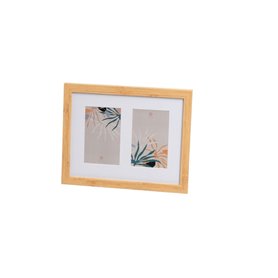 Cadre photo Blanc Naturel Verre Bois MDF