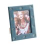 Cadre photo Bleu clair Polyester Velours Carton Bois MDF 13 x 18 cm