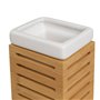 Ensemble de Bain Blanc Naturel Céramique Bambou 25,5 x 7,5 x 23,5 cm 3 Pièces