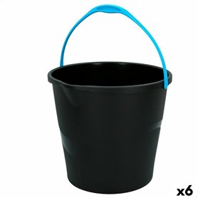 Seau avec poignée Colorbaby Noir 10 L 29,5 x 26 x 28,5 cm (6 Unités)