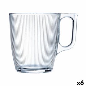 Tasse Luminarc Stripy Petit-déjeuner Transparent verre (250 ml) (6 Unités)