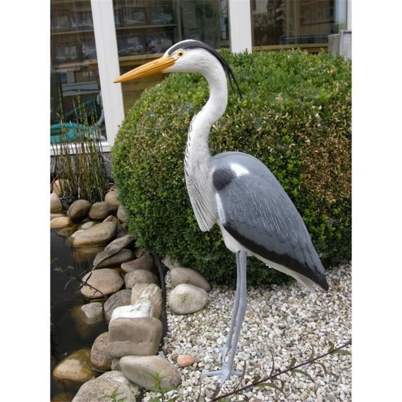 Image secondaire de Héron décoratif - UBBINK - Résine - Hauteur 87 cm - Gris