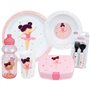 BALLERINE - Lot vaisselle pour enfant avec verre, assiette creuse, assiette plate, couverts, gourde et boite gouter