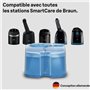 Recharges 3-en-1 - BRAUN - ShaverCare - Pour Stations SmartCare, Nettoyage Hygiénique - Pack de 6