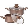 Set de marmites - ARTHUR MARTIN - AM9820 - 20-24 cm avec couvercle en verre - Aluminium - Tous feux dont induction