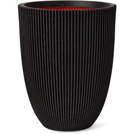 Vase élégant bas - CAPI EUROPE - GROOVE NL - 34 x 46 cm - Noir