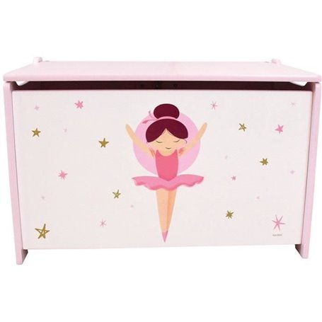 Coffret a jouets en bois - Danseuse Ballerine - FUN HOUSE - H.40 x L.58 x P.36 cm