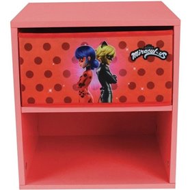 Fun house miraculous ladybug chevet avec tiroir h.36 x l.33 x p. 30 cm