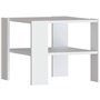 Table basse PILVI 2 Plateaux - Style contemporain - Particules mélaminé - Décor Blanc - L 55 x P 55 x H 45 cm