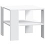 Table basse PILVI 2 Plateaux - Style contemporain - Particules mélaminé - Décor Blanc - L 55 x P 55 x H 45 cm