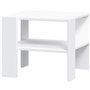 Table basse PILVI 2 Plateaux - Style contemporain - Particules mélaminé - Décor Blanc - L 55 x P 55 x H 45 cm