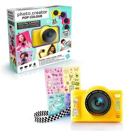 Canal Toys - Photo Creator -Appareil Photo Numérique Pop Couleur Jaune- Avec carte SD 8Go incluse - CLK 040