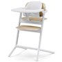 CYBEX - Chaise haute évolutive - Pack 3 en 1 -  LEMO 2 - Blanc/ Bois - Réglable en hauteur et en profondeur - Set bébé inclus