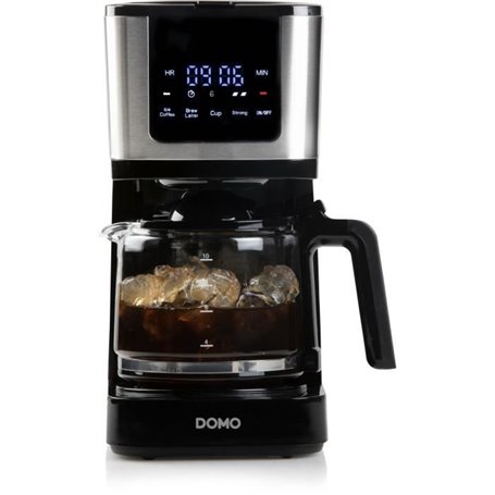 Cafetiere filtre - DOMO - DO733K - 900 W - 4 a 10 tasses - Ecran LCD - 3 intensités - Noir