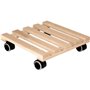 Support a roulettes carré en Bois - EDA PLASTIQUE - 40 x 40 cm - 4 roulettes