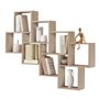 FMD Etagere Murale avec 11 Compartiments Couleur Chene Tablette Rangement 428746