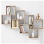 FMD Etagere Murale avec 11 Compartiments Couleur Chene Tablette Rangement 428746