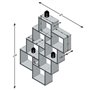 FMD Etagere Murale avec 11 Compartiments Couleur Chene Tablette Rangement 428746
