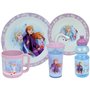 Lot Vaisselle Disney Reine des Neiges - FUN HOUSE - 006379 - Assiette Creuse, Assiette Plate, Mug, Gourde et Gobelet avec Paille