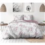 Parure de couette 220x240 cm HOME LINGE PASSION POMPADOUR : Housse de couette + 2 taies d'oreiller - 100% Coton 57 Fils - Blanc/