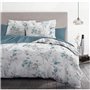 Parure de couette 240x260 cm HOME LINGE PASSION POMPADOUR : Housse de couette + 2 taies d'oreiller - 100% Coton 57 Fils - Blanc/