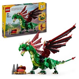 LEGO Creator 31161 3-en-1 Le dragon médiéval - Jeu de construction pour garçon des 9 ans