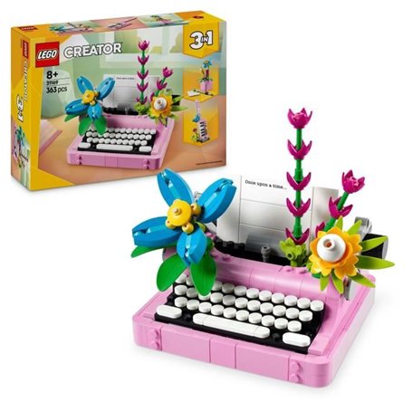 LEGO Creator 31169 3-en-1 La machine a écrire avec des fleurs - Jeu pour fille des 8 ans