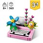 LEGO Creator 31169 3-en-1 La machine a écrire avec des fleurs - Jeu pour fille des 8 ans