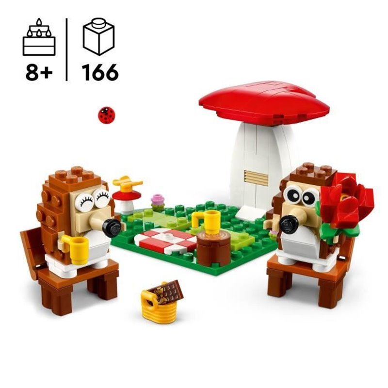 Image secondaire de LEGO 40711 Le pique-nique des hérissons - Jouet avec un champignon à construire pour les 8 ans et plus