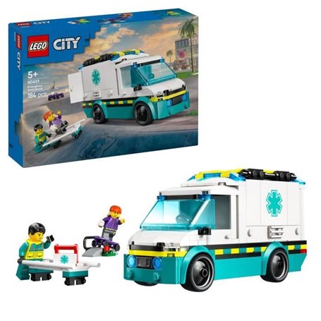 LEGO City 60451 L'ambulance de secours - Jouet de construction pour garçon des 5 ans